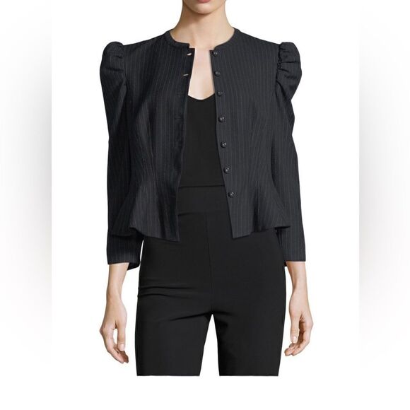 Rebecca Taylor pinstripe navy blue jacket blazer, New with tags, Sz 4 - Picture 1 of 7